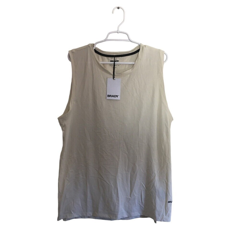 Tom Brady Brand Tank Top Men's Size Large Tusk Off White Pliable Performance